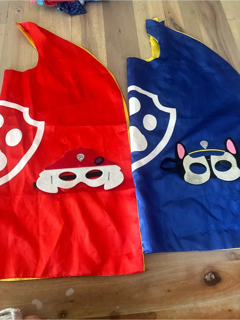 Paw Patrol Red & Blue Cape Costumes with Masks